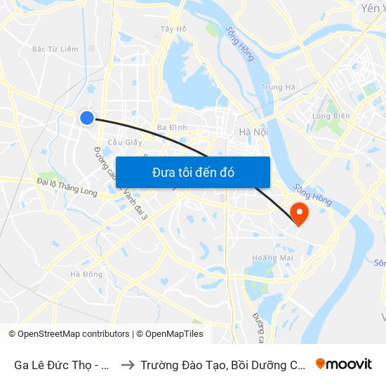 Ga Lê Đức Thọ - Đường Hồ Tùng Mậu to Trường Đào Tạo, Bồi Dưỡng Cán Bộ Công Thương Trung Ương map