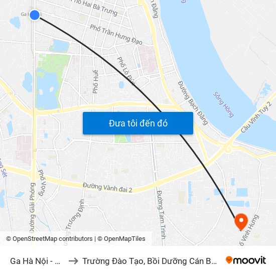 Ga Hà Nội - 120 Lê Duẩn to Trường Đào Tạo, Bồi Dưỡng Cán Bộ Công Thương Trung Ương map