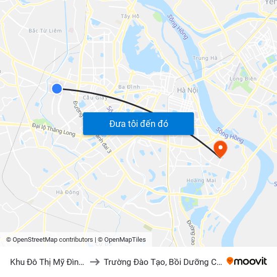 Khu Đô Thị Mỹ Đình Ii- Nguyễn Cơ Thạch to Trường Đào Tạo, Bồi Dưỡng Cán Bộ Công Thương Trung Ương map