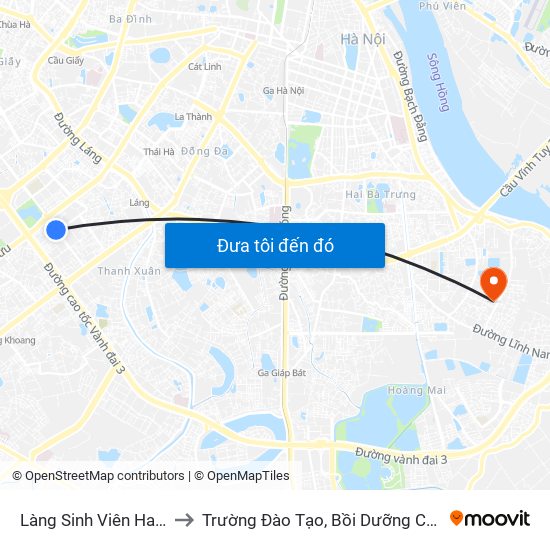 Làng Sinh Viên Hacinco - Nguyễn Tuân to Trường Đào Tạo, Bồi Dưỡng Cán Bộ Công Thương Trung Ương map