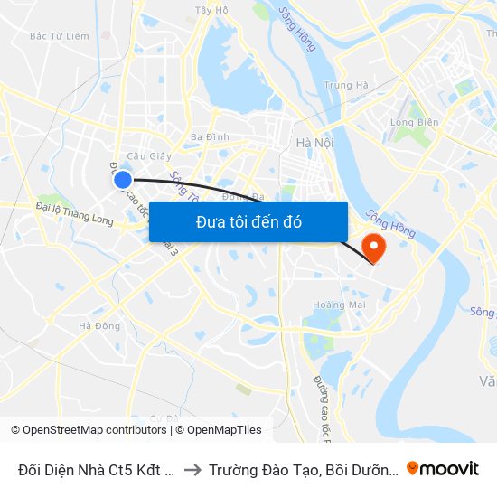 Đối Diện Nhà Ct5 Kđt Sông Đà Mỹ Đình - Phạm Hùng to Trường Đào Tạo, Bồi Dưỡng Cán Bộ Công Thương Trung Ương map
