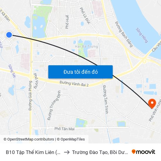 B10 Tập Thể Kim Liên (Đối Diện Ngõ 46b Phạm Ngọc Thạch) to Trường Đào Tạo, Bồi Dưỡng Cán Bộ Công Thương Trung Ương map