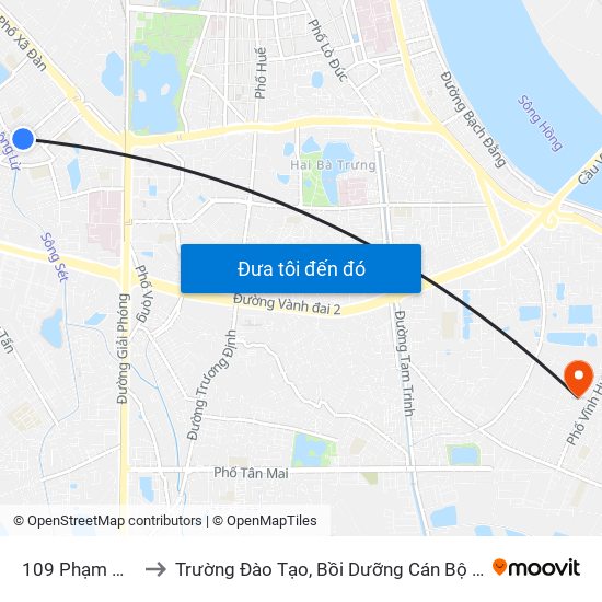 109 Phạm Ngọc Thạch to Trường Đào Tạo, Bồi Dưỡng Cán Bộ Công Thương Trung Ương map