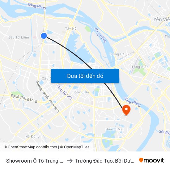 Showroom Ô Tô Trung Sơn (Đối Diện 315 Phạm Văn Đồng) to Trường Đào Tạo, Bồi Dưỡng Cán Bộ Công Thương Trung Ương map