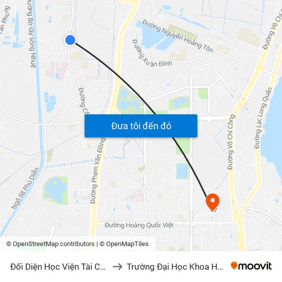 Đối Diện Học Viện Tài Chính - Đường Đức Thắng to Trường Đại Học Khoa Học Và Công Nghệ Hà Nội map