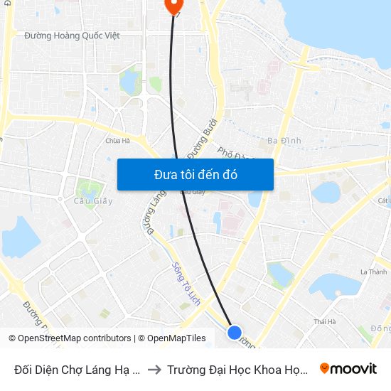 Đối Diện Chợ Láng Hạ B - 564 Đường Láng to Trường Đại Học Khoa Học Và Công Nghệ Hà Nội map
