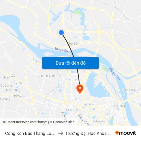 Cổng Kcn Bắc Thăng Long (Gần Cầu Vượt Bộ Hành) to Trường Đại Học Khoa Học Và Công Nghệ Hà Nội map