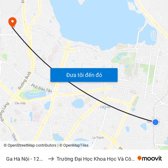 Ga Hà Nội - 120 Lê Duẩn to Trường Đại Học Khoa Học Và Công Nghệ Hà Nội map