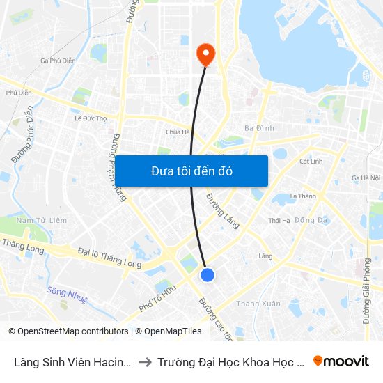 Làng Sinh Viên Hacinco - Nguyễn Tuân to Trường Đại Học Khoa Học Và Công Nghệ Hà Nội map