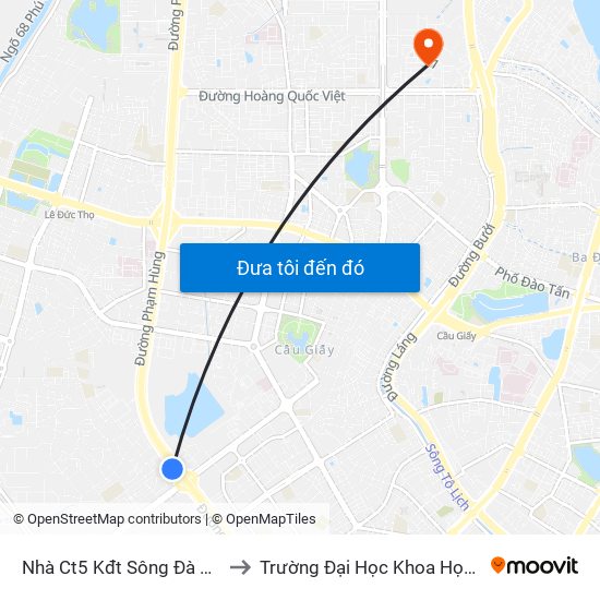 Nhà Ct5 Kđt Sông Đà Mỹ Đình - Phạm Hùng to Trường Đại Học Khoa Học Và Công Nghệ Hà Nội map