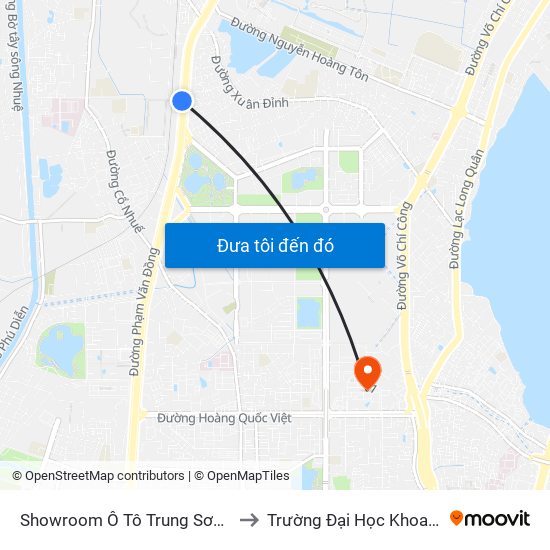 Showroom Ô Tô Trung Sơn (Đối Diện 315 Phạm Văn Đồng) to Trường Đại Học Khoa Học Và Công Nghệ Hà Nội map