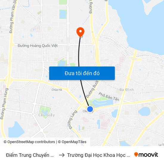 Điểm Trung Chuyển Cầu Giấy - Gtvt 02 to Trường Đại Học Khoa Học Và Công Nghệ Hà Nội map