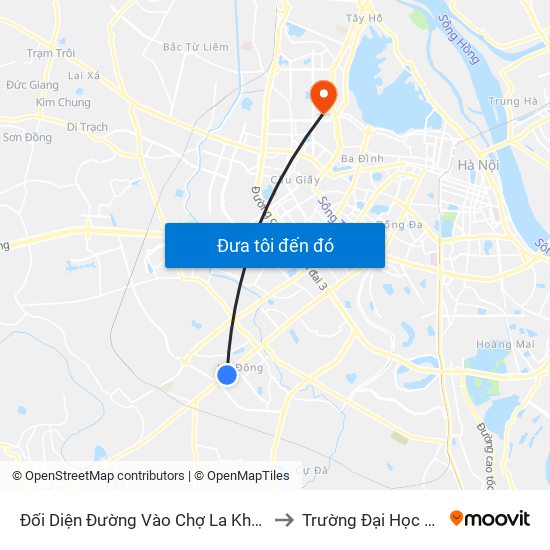 Đối Diện Đường Vào Chợ La Khê (Qua Ga Metro La Khê) - 405 Quang Trung (Hà Đông) to Trường Đại Học Khoa Học Và Công Nghệ Hà Nội map