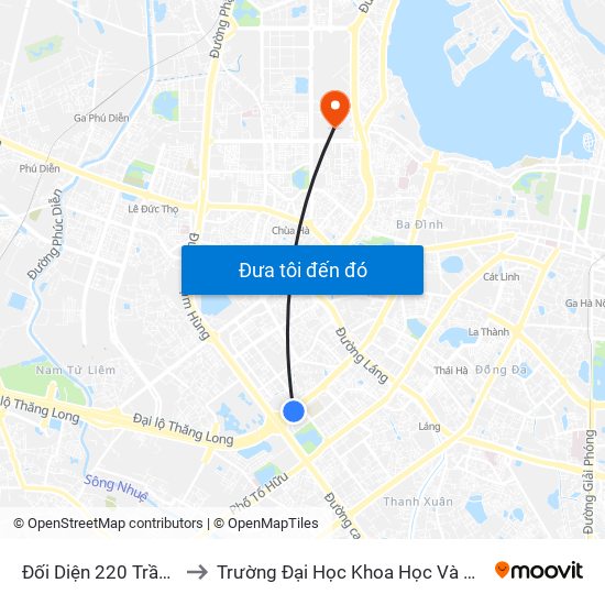 Đối Diện 220 Trần Duy Hưng to Trường Đại Học Khoa Học Và Công Nghệ Hà Nội map