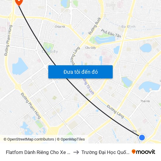 Flatfom Dành Riêng Cho Xe Buýt Trước Nhà 45 Đường Láng to Trường Đại Học Quốc Gia Hà Nội (Cầu Giấy) map