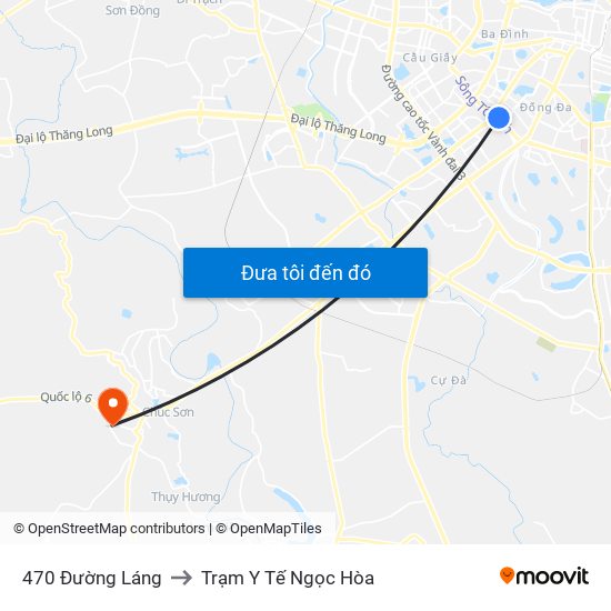 470 Đường Láng to Trạm Y Tế Ngọc Hòa map