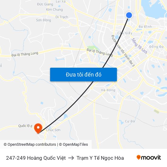 247-249 Hoàng Quốc Việt to Trạm Y Tế Ngọc Hòa map