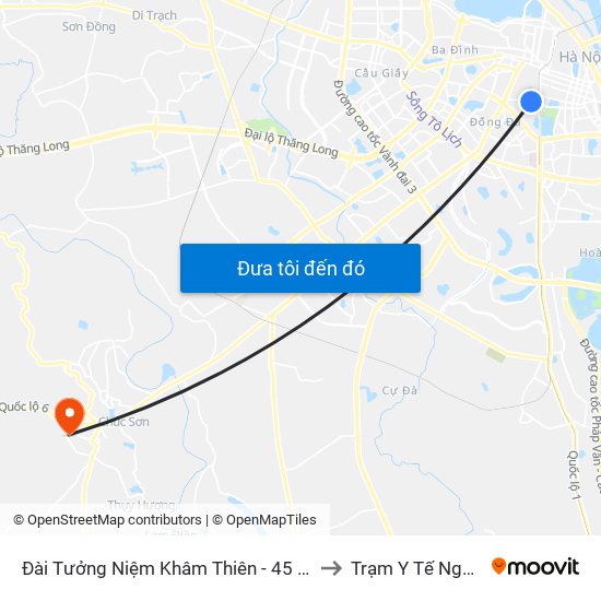 Đài Tưởng Niệm Khâm Thiên - 45 Khâm Thiên to Trạm Y Tế Ngọc Hòa map