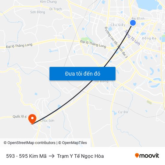 593 - 595 Kim Mã to Trạm Y Tế Ngọc Hòa map