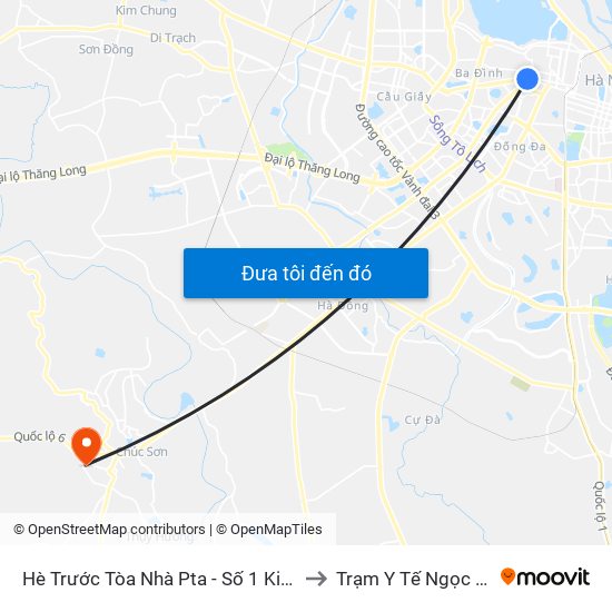 Hè Trước Tòa Nhà Pta - Số 1 Kim Mã to Trạm Y Tế Ngọc Hòa map