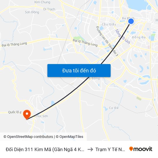 Đối Diện 311 Kim Mã (Gần Ngã 4 Kim Mã - Vạn Bảo) to Trạm Y Tế Ngọc Hòa map