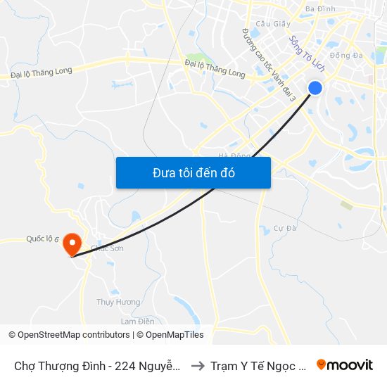 Chợ Thượng Đình - 224 Nguyễn Trãi to Trạm Y Tế Ngọc Hòa map