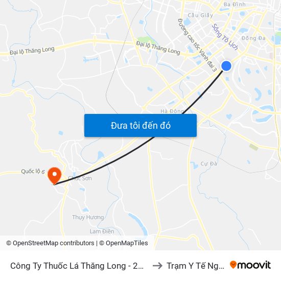 Công Ty Thuốc Lá Thăng Long - 235 Nguyễn Trãi to Trạm Y Tế Ngọc Hòa map