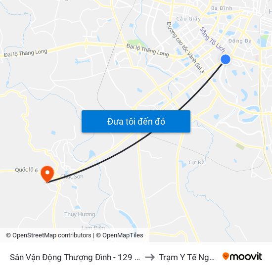 Sân Vận Động Thượng Đình - 129 Nguyễn Trãi to Trạm Y Tế Ngọc Hòa map