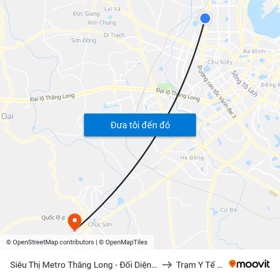 Siêu Thị Metro Thăng Long - Đối Diện Ngõ 599 Phạm Văn Đồng to Trạm Y Tế Ngọc Hòa map