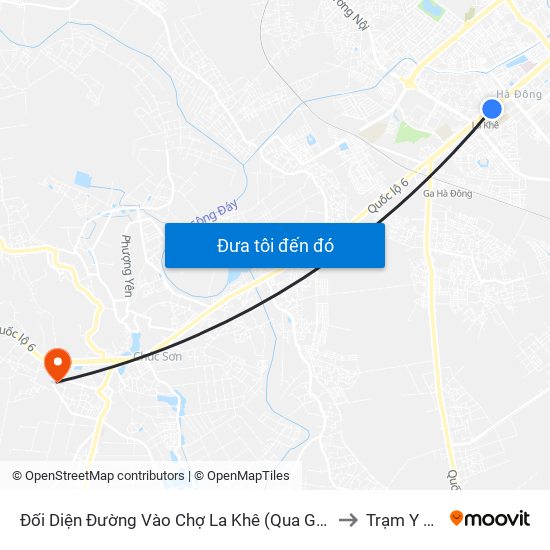 Đối Diện Đường Vào Chợ La Khê (Qua Ga Metro La Khê) - 405 Quang Trung (Hà Đông) to Trạm Y Tế Ngọc Hòa map