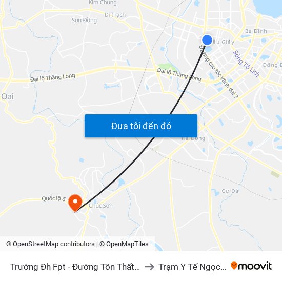 Trường Đh Fpt - Đường Tôn Thất Thuyết to Trạm Y Tế Ngọc Hòa map