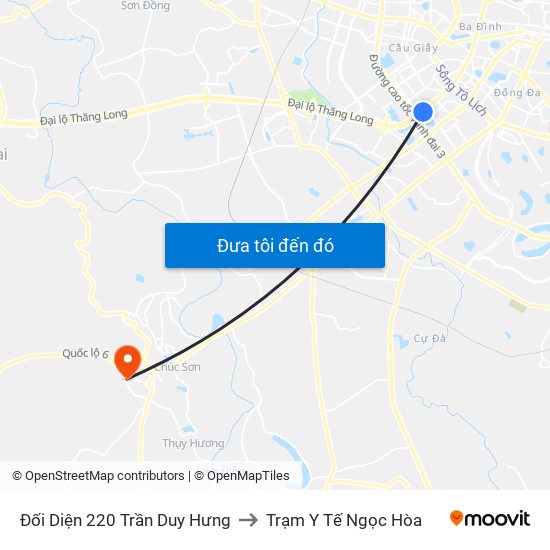 Đối Diện 220 Trần Duy Hưng to Trạm Y Tế Ngọc Hòa map