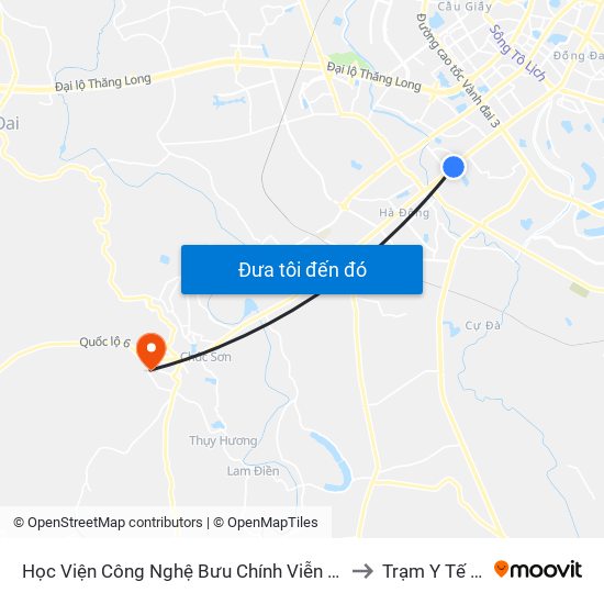 Học Viện Công Nghệ Bưu Chính Viễn Thông - Trần Phú (Hà Đông) to Trạm Y Tế Ngọc Hòa map