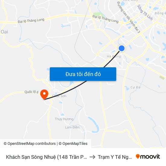 Khách Sạn Sông Nhuệ (148 Trần Phú- Hà Đông) to Trạm Y Tế Ngọc Hòa map