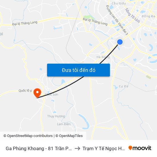 Ga Phùng Khoang - 81 Trần Phú to Trạm Y Tế Ngọc Hòa map