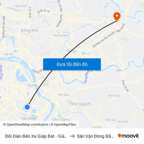 Đối Diện Bến Xe Giáp Bát - Giải Phóng to Sân Vận Đông Bắc Ninh map