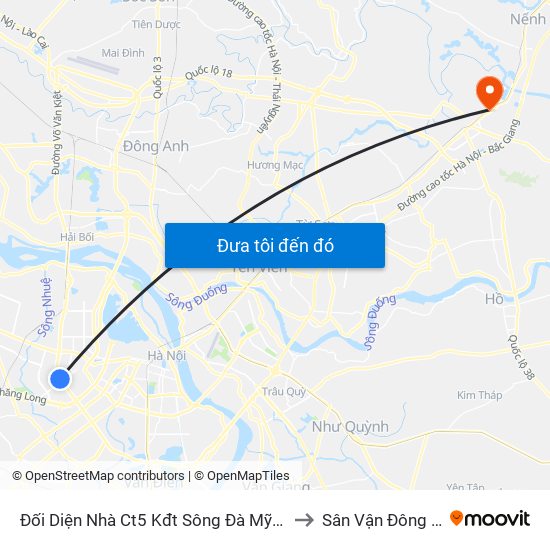 Đối Diện Nhà Ct5 Kđt Sông Đà Mỹ Đình - Phạm Hùng to Sân Vận Đông Bắc Ninh map