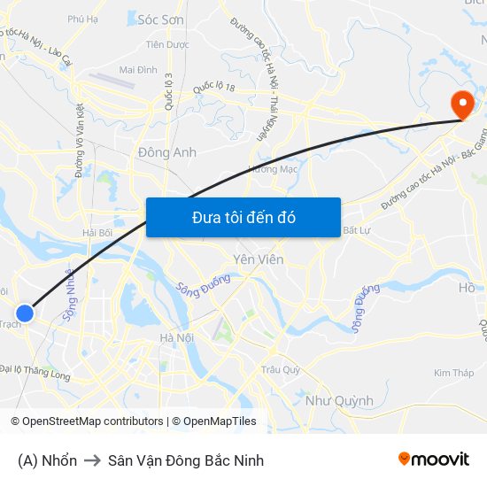 (A) Nhổn to Sân Vận Đông Bắc Ninh map