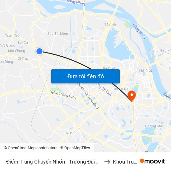 Điểm Trung Chuyển Nhổn - Trường Đại Học Công Nghiệp Hà Nội - Đường 32 to Khoa Truyền Nhiễm map