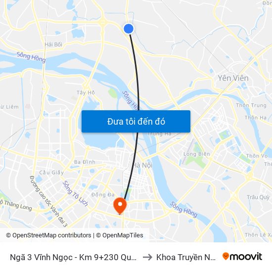 Ngã 3 Vĩnh Ngọc - Km 9+230 Quốc Lộ 3 to Khoa Truyền Nhiễm map