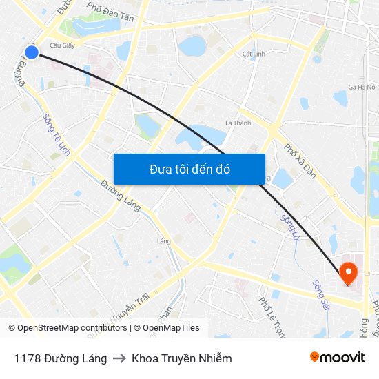 1178 Đường Láng to Khoa Truyền Nhiễm map