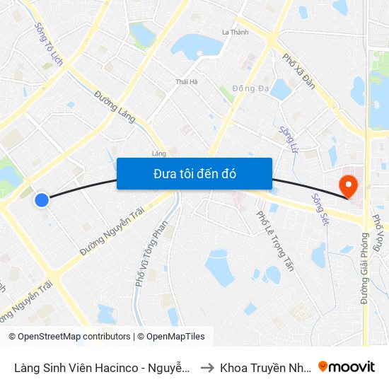 Làng Sinh Viên Hacinco - Nguyễn Tuân to Khoa Truyền Nhiễm map