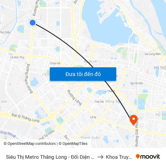 Siêu Thị Metro Thăng Long - Đối Diện Ngõ 599 Phạm Văn Đồng to Khoa Truyền Nhiễm map