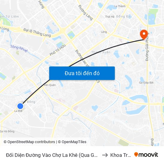 Đối Diện Đường Vào Chợ La Khê (Qua Ga Metro La Khê) - 405 Quang Trung (Hà Đông) to Khoa Truyền Nhiễm map