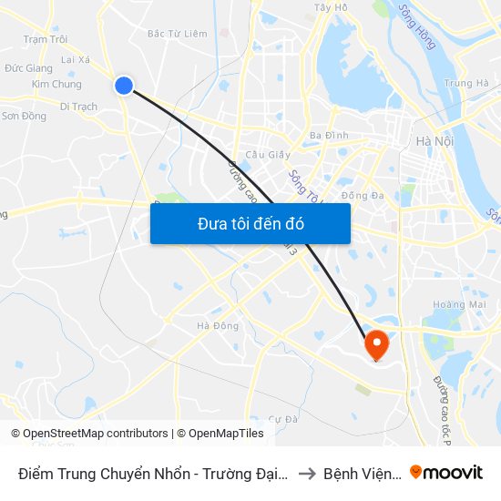 Điểm Trung Chuyển Nhổn - Trường Đại Học Công Nghiệp Hà Nội - Đường 32 to Bệnh Viện K (Cơ Sở 2) map