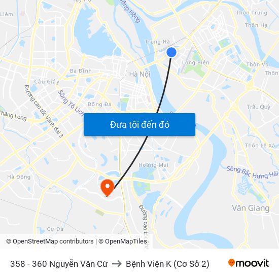 358 - 360 Nguyễn Văn Cừ to Bệnh Viện K (Cơ Sở 2) map