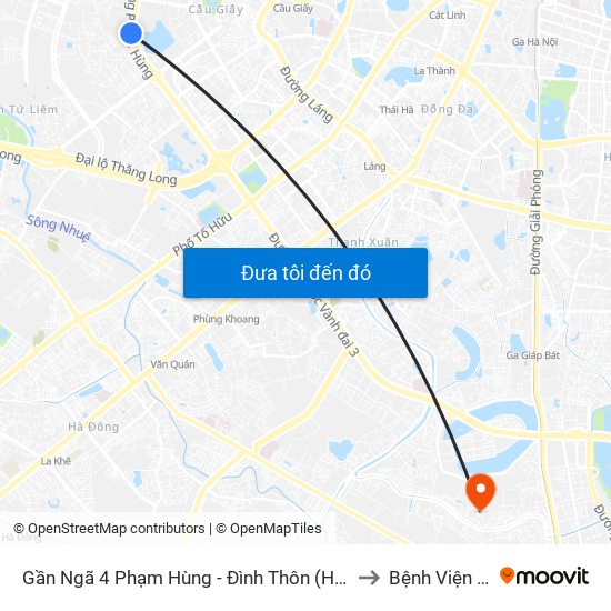 Gần Ngã 4 Phạm Hùng - Đình Thôn (Hướng Đi Khuất Duy Tiến)-Cột Sau to Bệnh Viện K (Cơ Sở 2) map