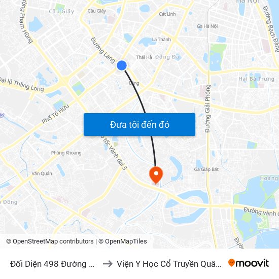 Đối Diện 498 Đường Láng to Viện Y Học Cổ Truyền Quân Đội map