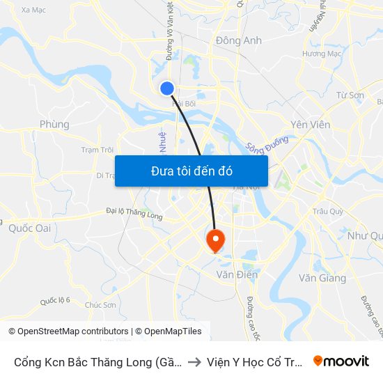 Cổng Kcn Bắc Thăng Long (Gần Cầu Vượt Bộ Hành) to Viện Y Học Cổ Truyền Quân Đội map