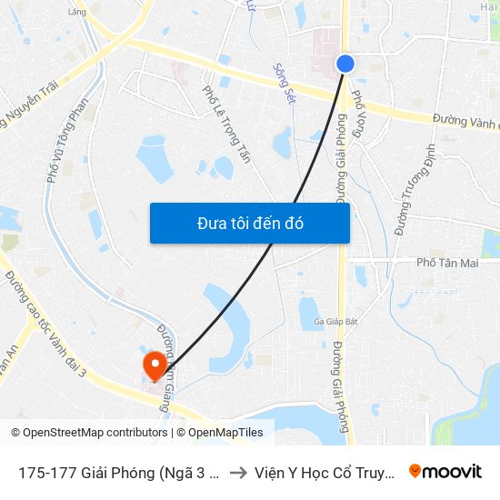 175-177 Giải Phóng (Ngã 3 Lê Thanh Nghị) to Viện Y Học Cổ Truyền Quân Đội map